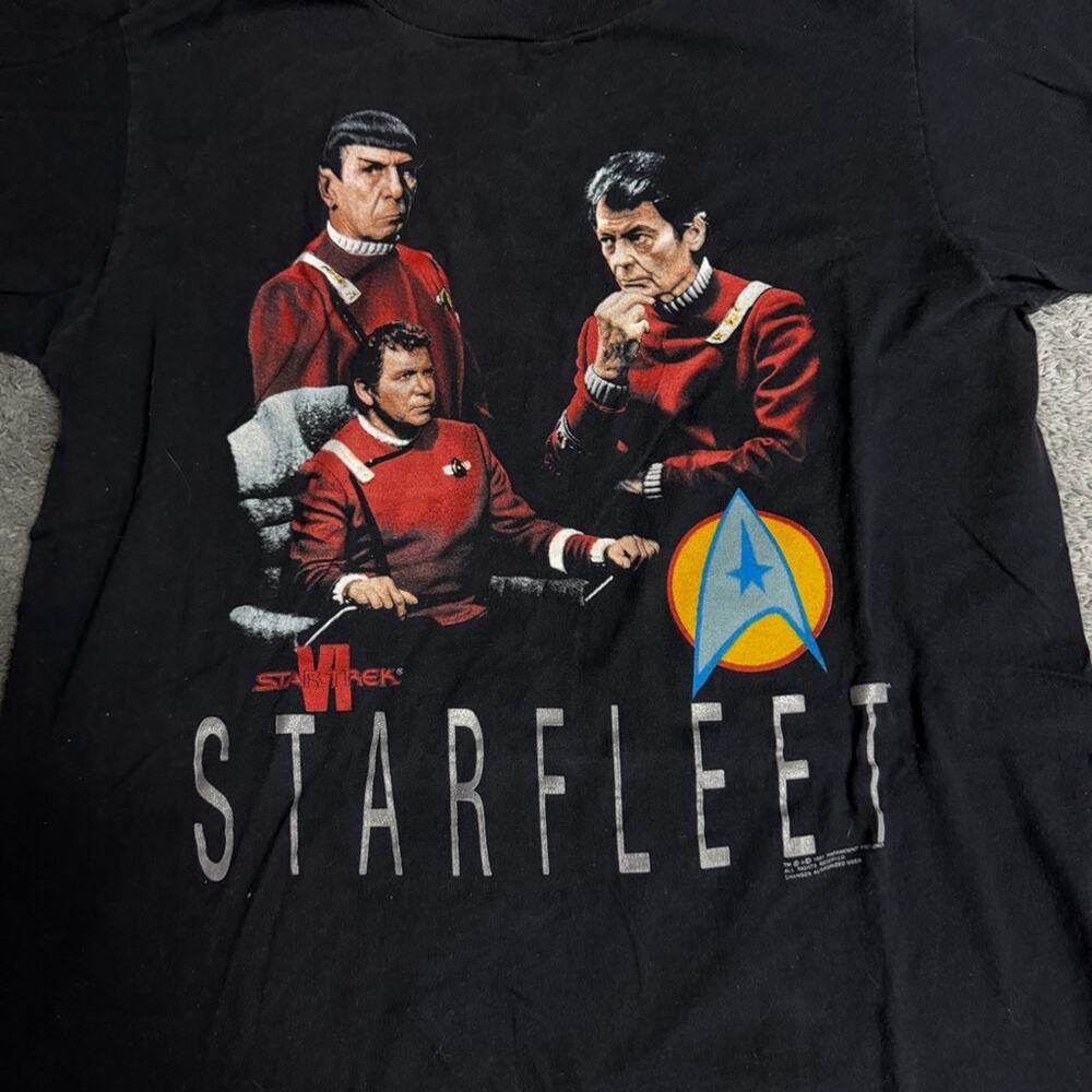 Vintage 1991 Star Trek Starfleet Single Stitch T-Shirt Size Large - Picture 4 of 7